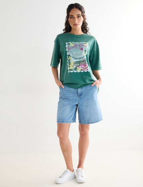 Zest Stamp Vintage Wash Holiday Tee, Forest product photo View 03 L