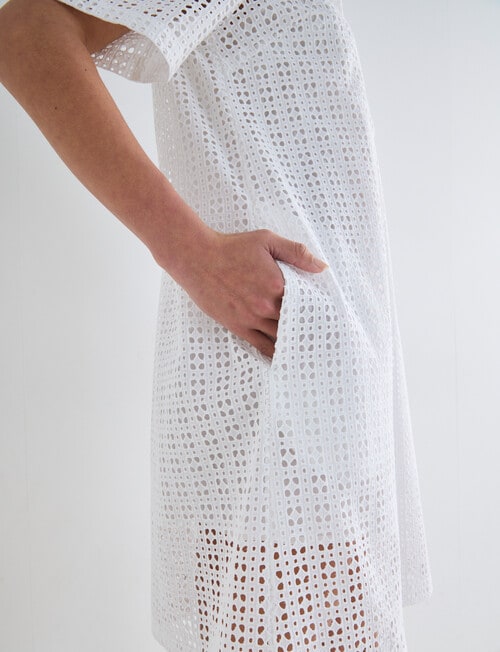 Zest Broderie Pop Over Dress, White product photo View 05 L