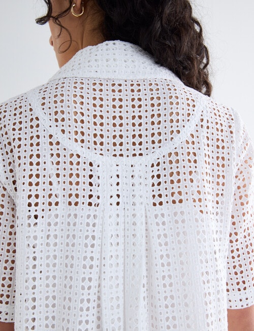 Zest Broderie Pop Over Dress, White product photo View 06 L