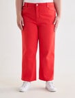 Denim Republic Curve Wide Leg Crop Pant, Red Wash product photo View 03 S