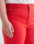 Denim Republic Curve Wide Leg Crop Pant, Red Wash product photo View 04 S