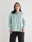 Studio Curve Collection Lace Detail Shirt, Mint product photo