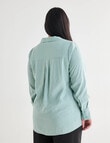 Studio Curve Collection Lace Detail Shirt, Mint product photo View 02 S