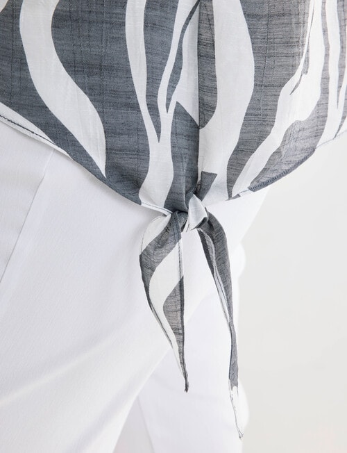 Studio Curve Collection Drop Hem Tunic, Black Abstract product photo View 04 L