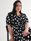 Studio Curve Collection Polka Dot Dress, Black Spot product photo