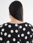 Studio Curve Collection Polka Dot Dress, Black Spot product photo View 10 S