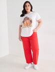 Denim Republic Curve Wide Leg Crop Pant, Red Wash product photo View 05 S