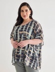 Studio Curve Collection Overlay Tunic, Smudged Mint Check product photo