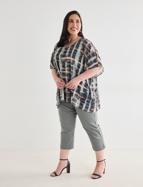 Studio Curve Collection Overlay Tunic, Smudged Mint Check product photo View 03 L