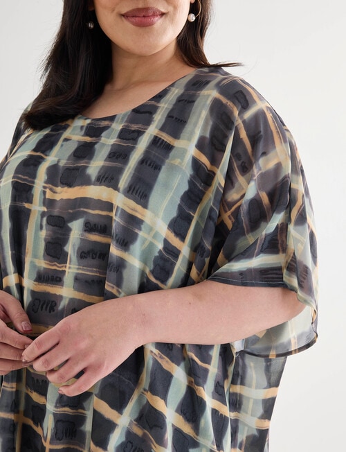 Studio Curve Collection Overlay Tunic, Smudged Mint Check product photo View 04 L