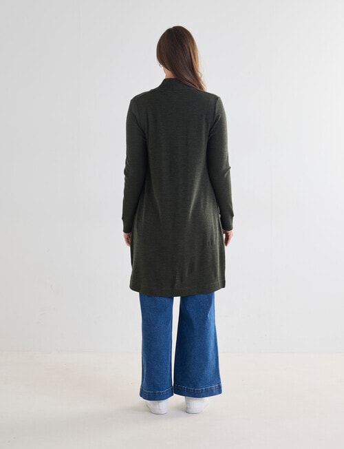 North South Merino Longline Cardigan, Sea Kelp product photo View 02 L