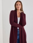North South Merino Longline Cardigan, Cherry Lacquer product photo View 05 S