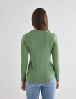 North South Merino Long Sleeve Scoop Neck Top, Bamboo Shoot product photo View 02 S