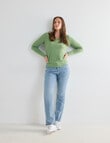 North South Merino Long Sleeve Scoop Neck Top, Bamboo Shoot product photo View 03 S
