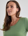 North South Merino Long Sleeve Scoop Neck Top, Bamboo Shoot product photo View 04 S