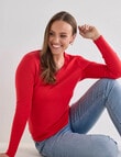 North South Merino Long Sleeve Scoop Neck Top, Watermelon product photo