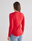 North South Merino Long Sleeve Scoop Neck Top, Watermelon product photo View 02 S
