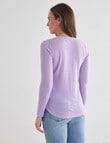 North South Merino Long Sleeve Scoop Neck Top, Wisteria product photo View 02 S