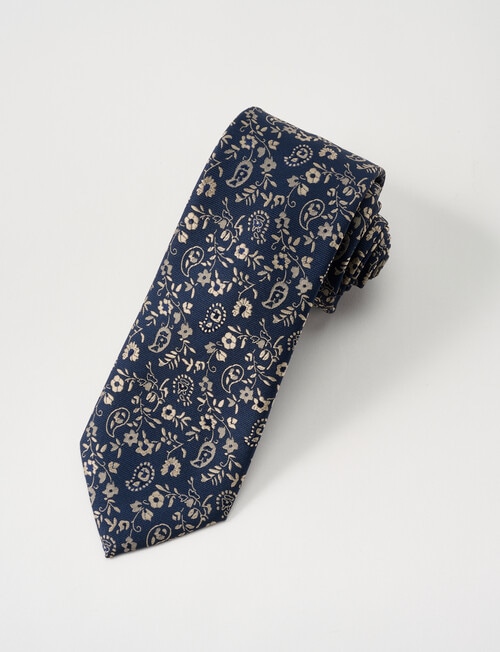Laidlaw + Leeds Floral Tie, Navy product photo