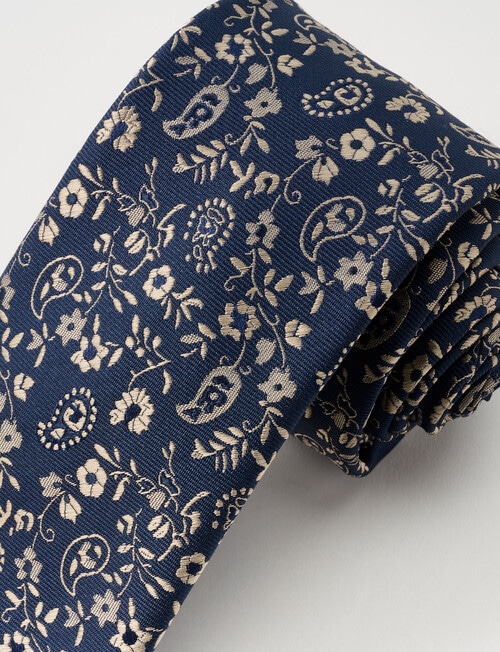 Laidlaw + Leeds Floral Tie, Navy product photo View 02 L