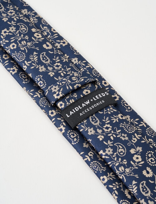 Laidlaw + Leeds Floral Tie, Navy product photo View 03 L