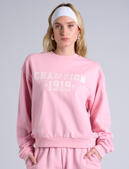 Champion Graphic Shop Crew Sweatshirt, New Tender Pink product photo