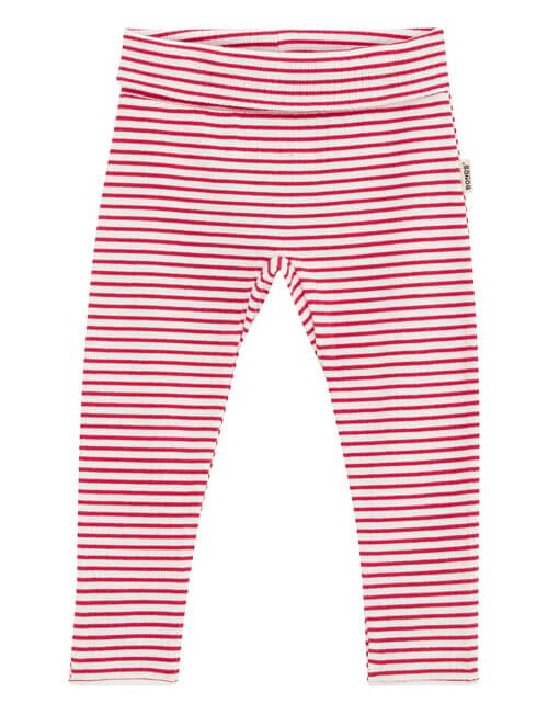 Bonds Newbies Rib Stripe Legging, Red & White product photo
