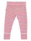 Bonds Newbies Rib Stripe Legging, Red & White product photo View 02 S