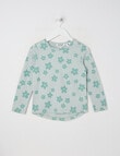 North South Merino Daisies Merino Long Sleeve Top, Mint product photo