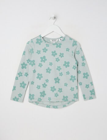 North South Merino Daisies Merino Long Sleeve Top, Mint product photo