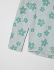 North South Merino Daisies Merino Long Sleeve Top, Mint product photo View 02 S