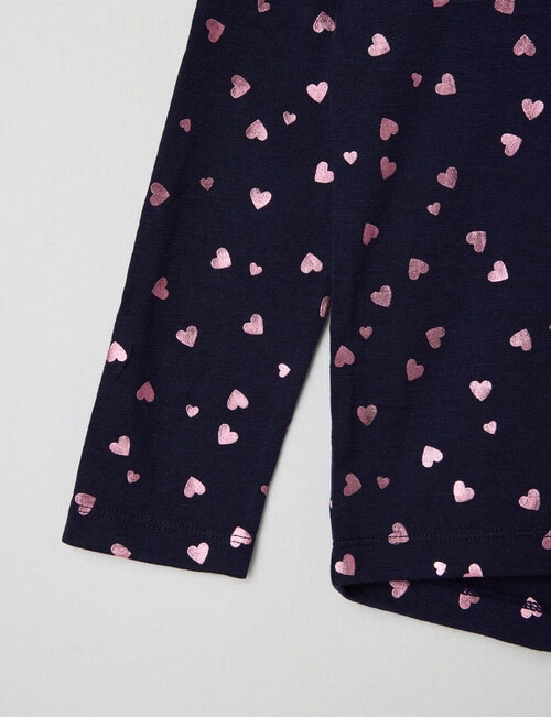 North South Merino Foil Hearts Merino Long Sleeve Top, Navy product photo View 02 L