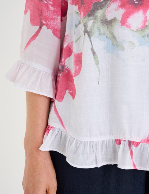 Ella J Print Ruffle Top, Red product photo View 05 L