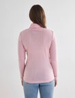 North South Merino Long Sleeve Roll Neck Top, Ballet Pink product photo View 02 S