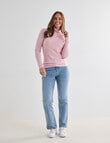 North South Merino Long Sleeve Roll Neck Top, Ballet Pink product photo View 03 S