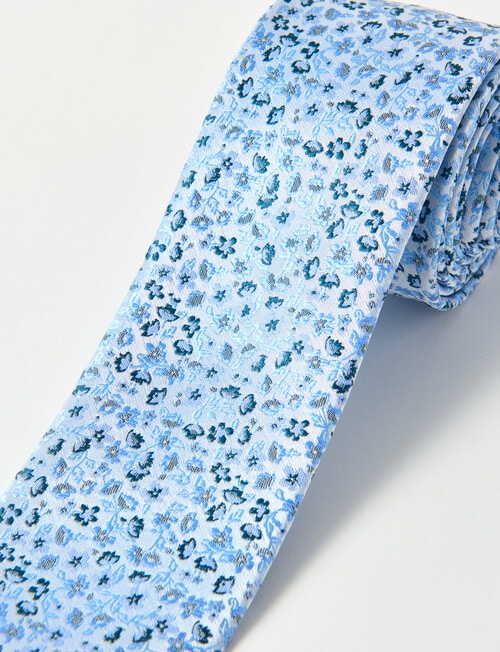 Laidlaw + Leeds Floral Tie, Light Blue product photo View 02 L