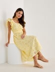 Whistle Double Frill Sleeve Broiderie Dress, Lemon product photo