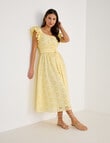 Whistle Double Frill Sleeve Broiderie Dress, Lemon product photo View 03 S