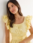 Whistle Double Frill Sleeve Broiderie Dress, Lemon product photo View 04 S