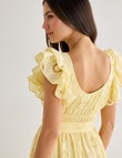 Whistle Double Frill Sleeve Broiderie Dress, Lemon product photo View 07 S