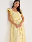 Whistle Double Frill Sleeve Broiderie Dress, Lemon product photo View 08 S