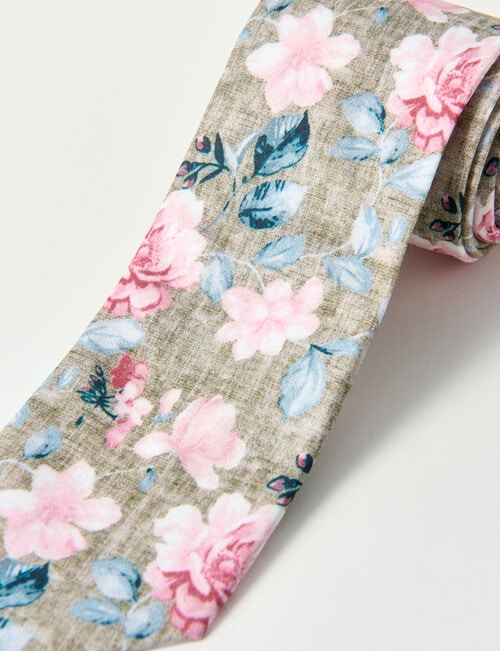 Laidlaw + Leeds Floral Tie, Sand product photo View 02 L
