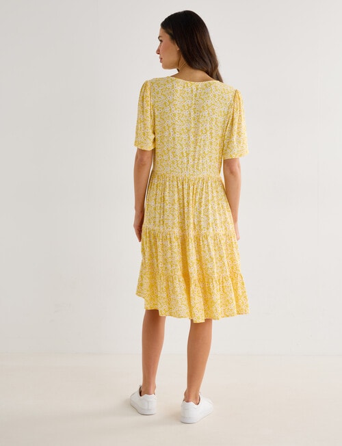 Whistle Mini Flow Babydoll Dress, Yellow product photo View 02 L