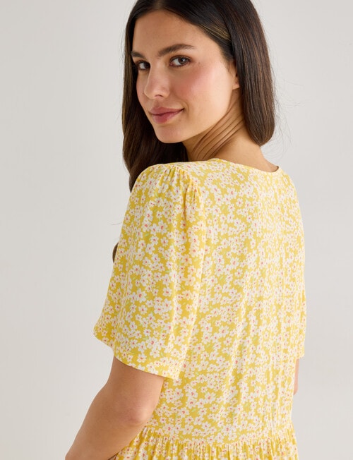 Whistle Mini Flow Babydoll Dress, Yellow product photo View 04 L