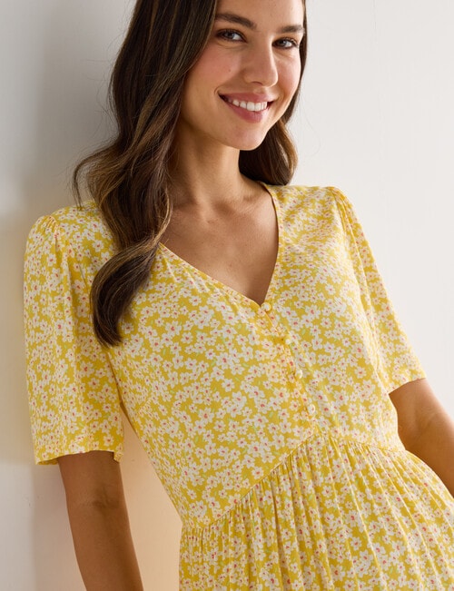 Whistle Mini Flow Babydoll Dress, Yellow product photo View 05 L