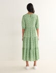 Whistle Leaf Tiered Midi Dress, Green product photo View 02 S