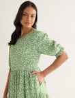 Whistle Leaf Tiered Midi Dress, Green product photo View 04 S