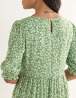 Whistle Leaf Tiered Midi Dress, Green product photo View 05 S