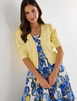 Whistle Puff Sleeve Cardigan, Lemon product photo View 05 S