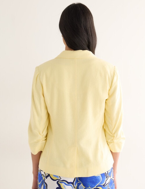 Whistle Ruched Sleeve Jacket, Lemon product photo View 02 L